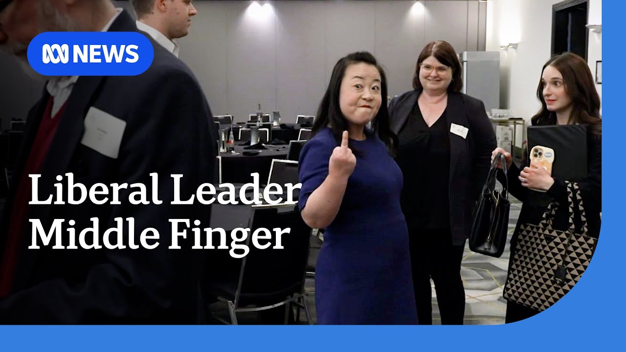 Canberra Liberals Leader Elizabeth Lee gives middle finger to journalist | ABC News