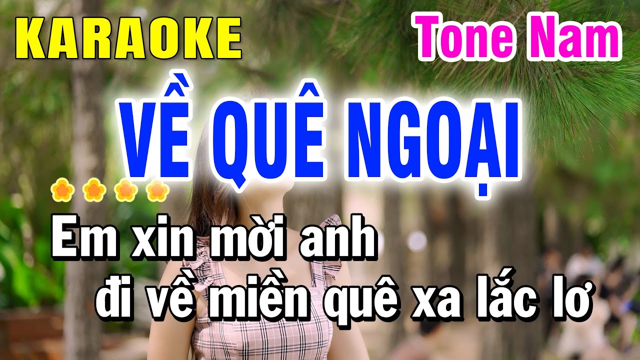 Karaoke Về Quê Ngoại Tone Nam Nhạc Sống Cha Cha | Huỳnh Lê