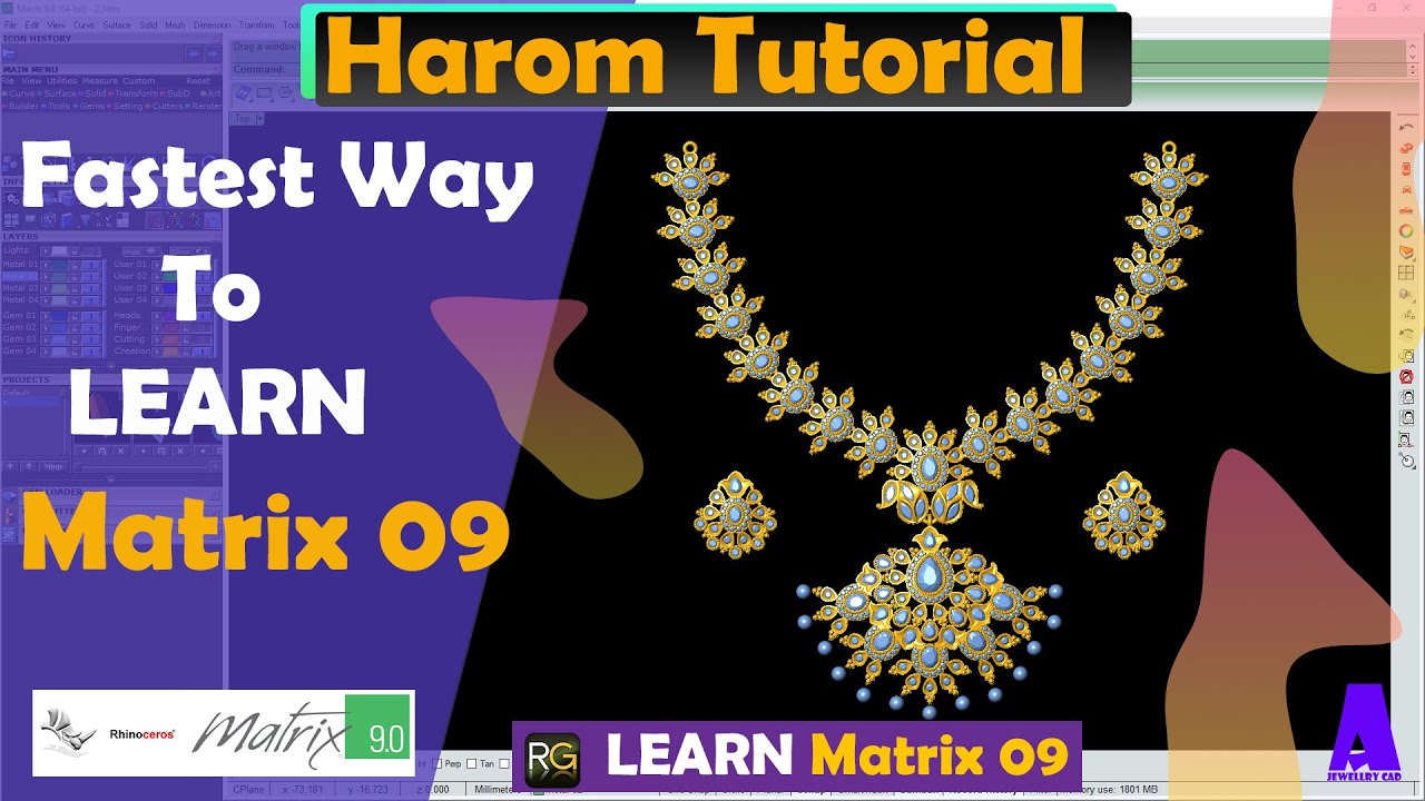 HARAM Tutorial | How To Make a HARAM Jewelry cad design | HAROM Tutorial in Gemvision Matrix 09