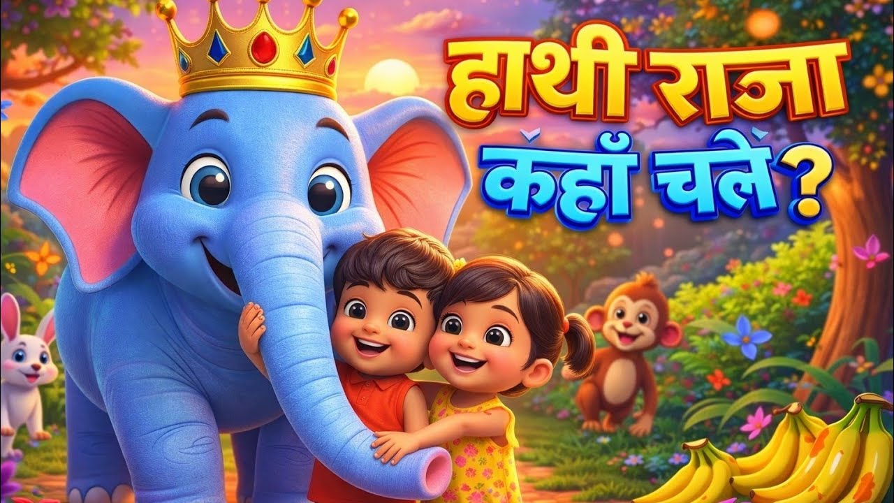 हाथी राजा कहाँ चले? 🐘 | Hathi Raja Song | Elephant Song for Kids | Hindi Nursery Rhyme 2026