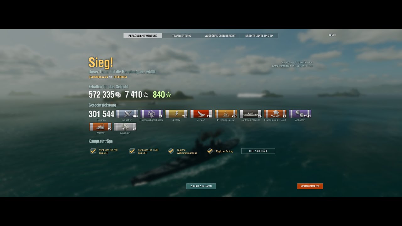 Pacific Offensive - World of Warships: 300k 5 stars - another possible solution.