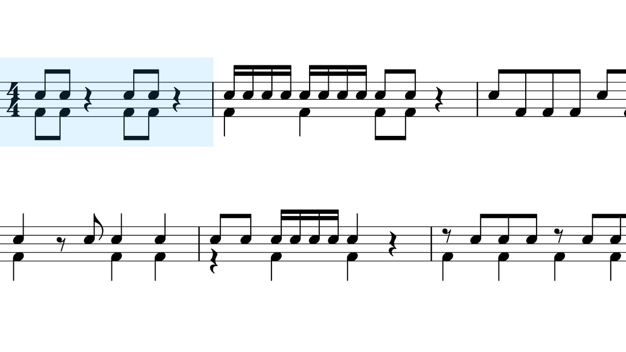 Snare & Bass Drum Reading Exercises For Beginners | Level 1 to 5 🥁