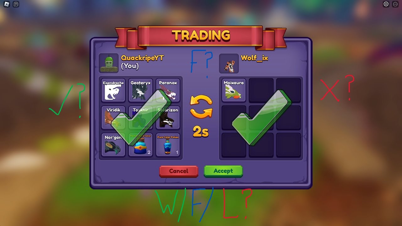 Trading A Huge Trade For A Moix (Moixaura) (Roblox Dragon Adventures) W/F/L?