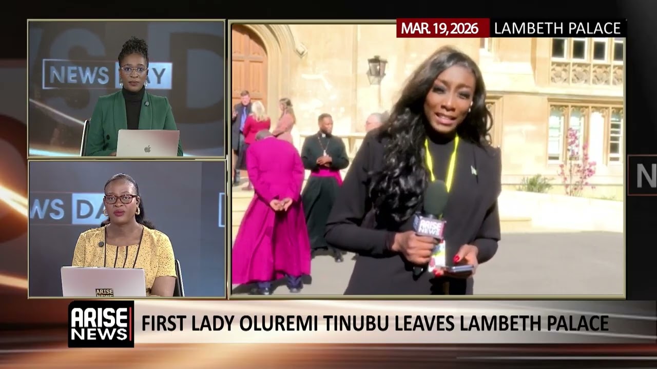 FIRST LADY OLUREMI TINUBU LEAVES LAMBETH PALACE 