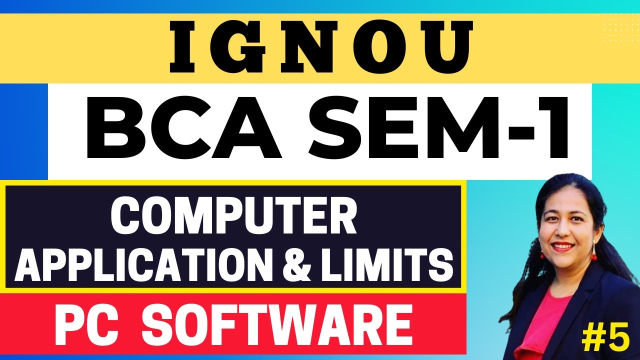 PC Software | Applications & Limitations of Computers | Block 1, Unit - 1 | IGNOU BCA Semester 1