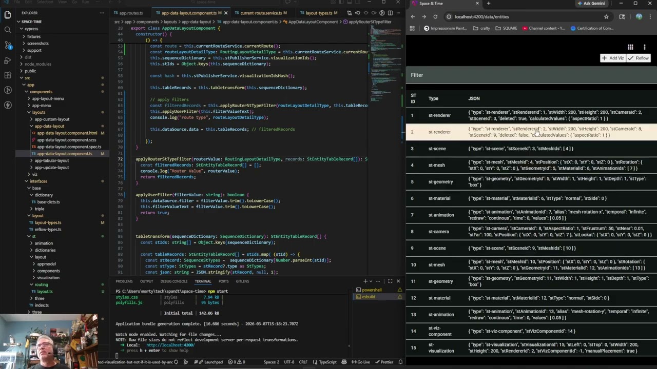 417 -ThreeJS and Angular Space And Time Application: Routing & Filtering Continued.