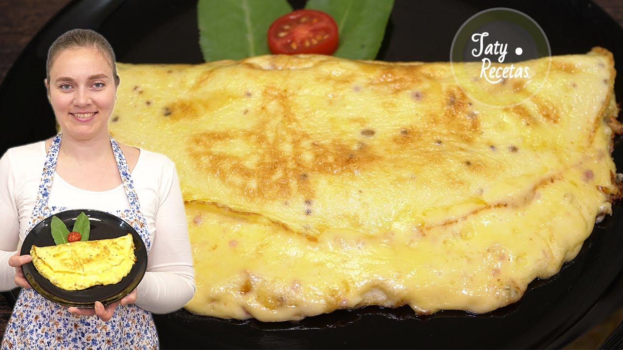TORTILLA de Huevo - rellena de queso! DESAYUNO muy Facil y Rapido! ENG SUB