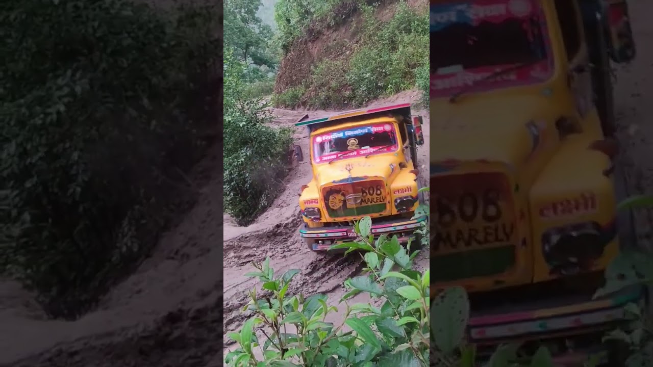 Dangerous mountain road in raining season Nepal #shortsfeed #shorts #trending #viral #youtubeshorts