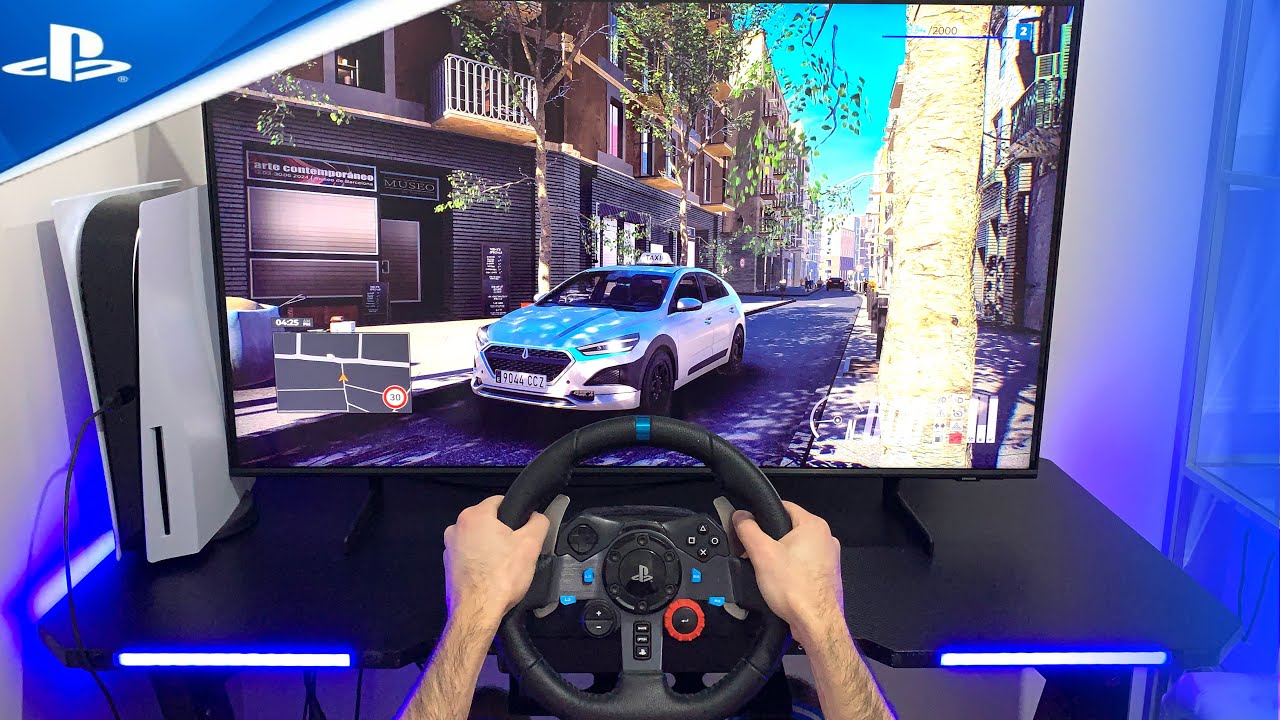 taxi life a city driving simulator with Logitech g29 on ps5