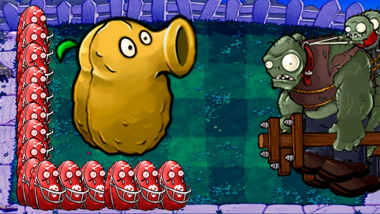 Nuez Lanzaguisante + Nuez  Futbolista Vs Todos los Zombis PVZ Fusion