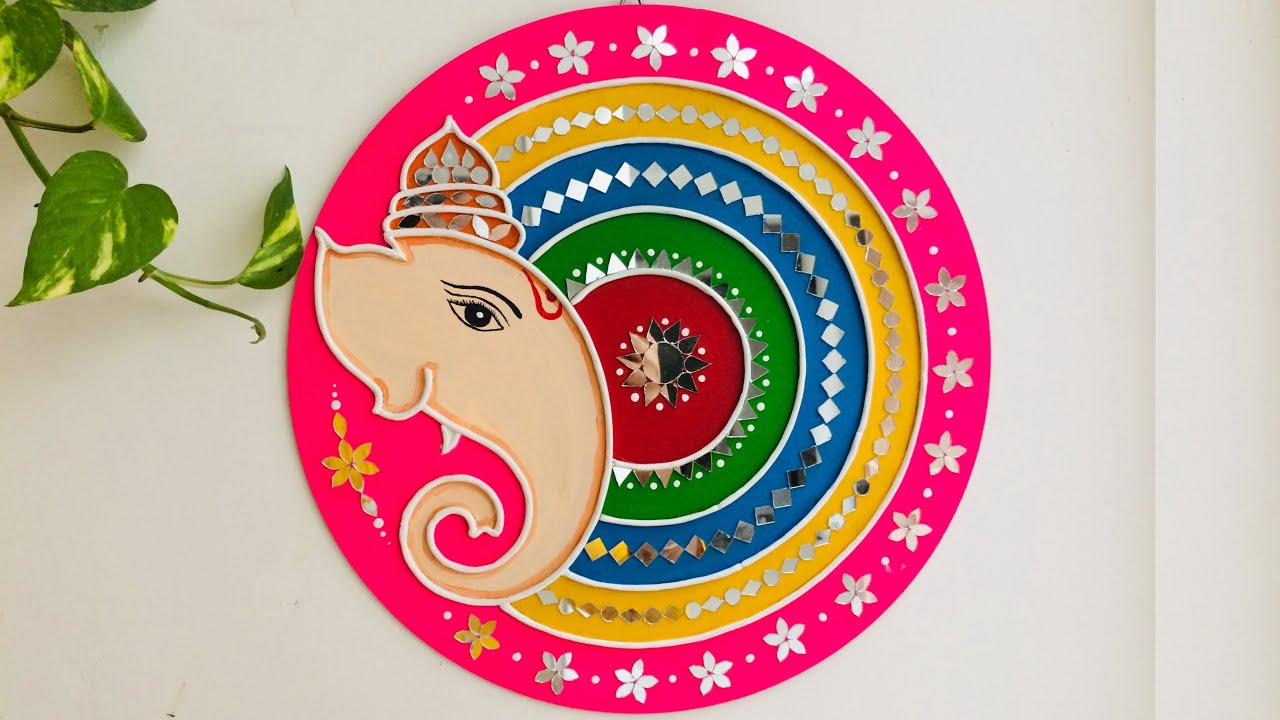 Ganesha Lippan Art | Lippan Art with mirror work | Ganpati bappa