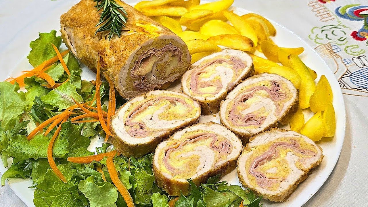 ROTOLO DI POLLO FARCITO AL FORNO GOLOSISSIMO E TENERISSIMO LO FAI IN 5 MINUTI - RICETTA SALVACENA