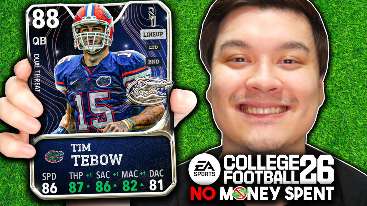 Tim Tebow JOINS the NO MONEY SPENT TEAM on College Football 26