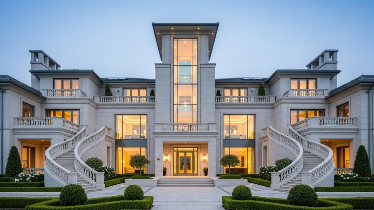 Inside a $60,000,000 Modern Classic Mansion | Glass Tower, Grand Staircase & Timeless Luxury