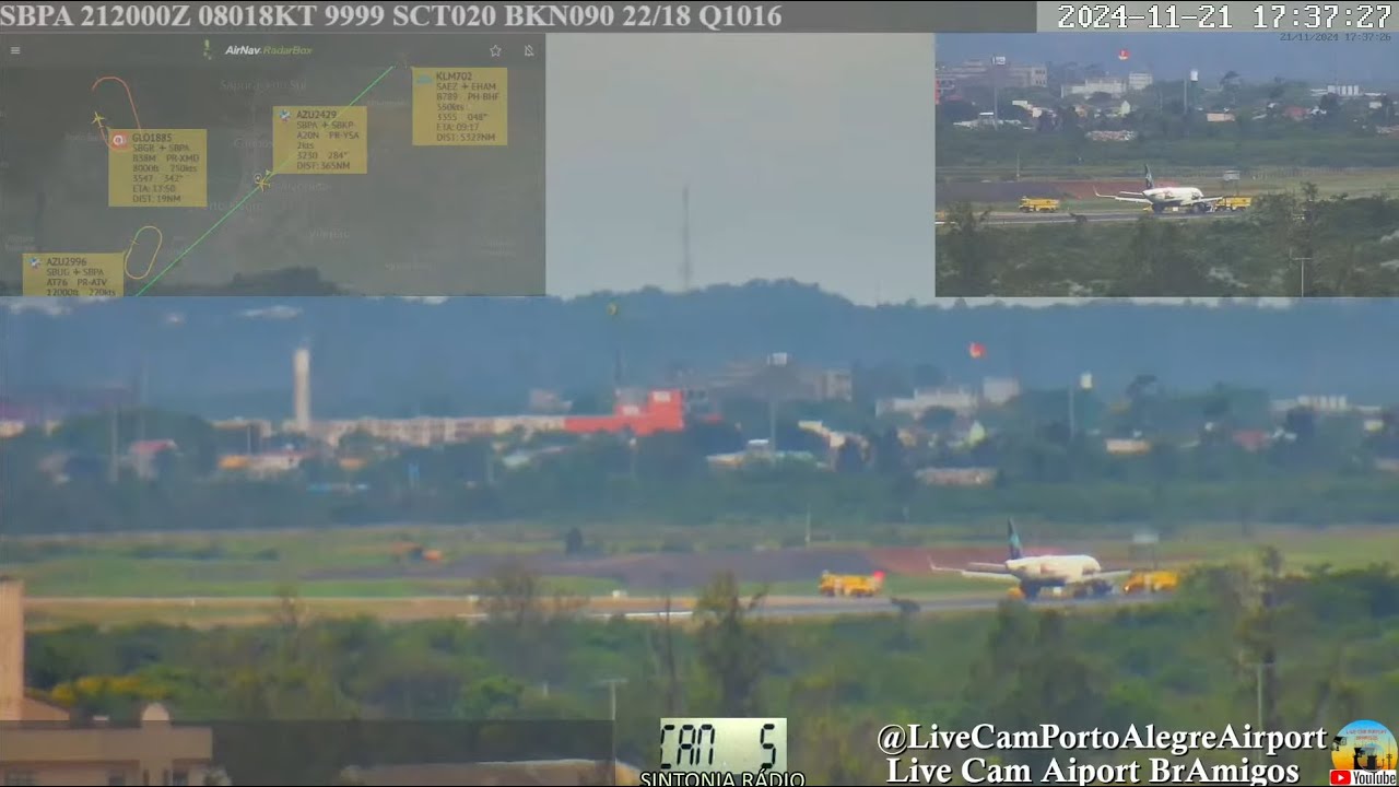 Emergência Azul 2429 com colisão no trem de pouso nariz na decolagem Aeroporto Salgado Filho 21/11