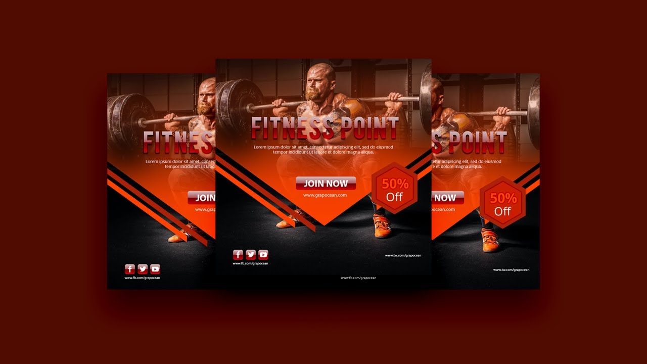 Professional Instagram Post Banner Template - Photoshop Cc Tutorial