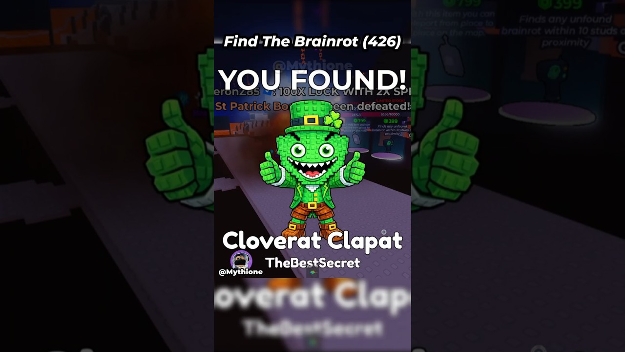 Как получить Cloverat Clapat | Найти Brainrot в ROBLOX