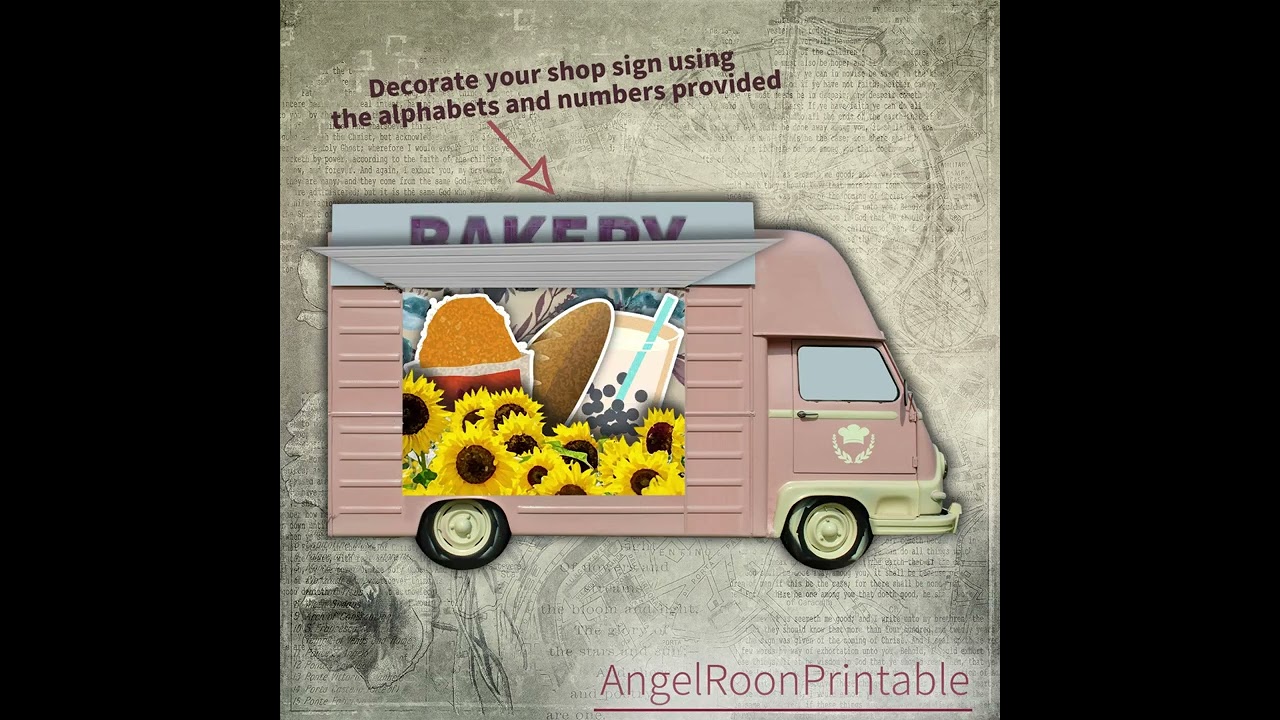 Junk Journal Pocket / Folio / Envelope Idea - Food Truck - AngelRoonPrintable@Etsy 