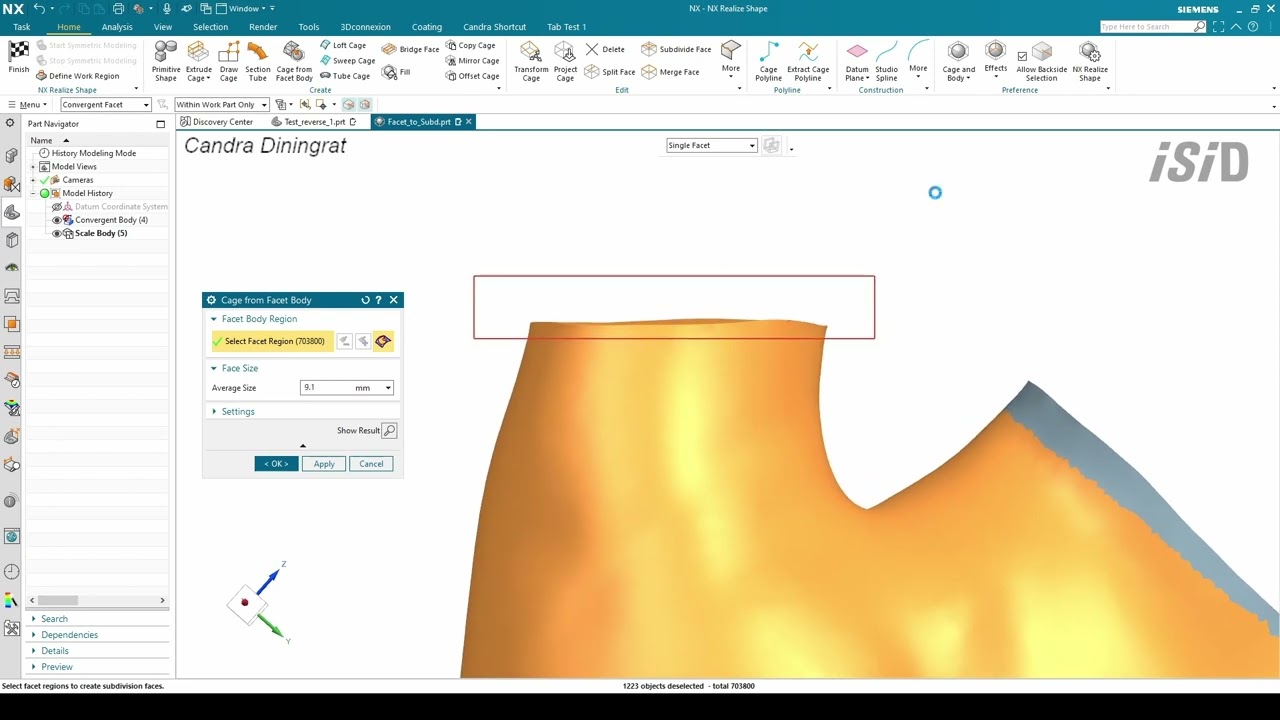 Siemens NX - Cage from Facet Body Demonstration