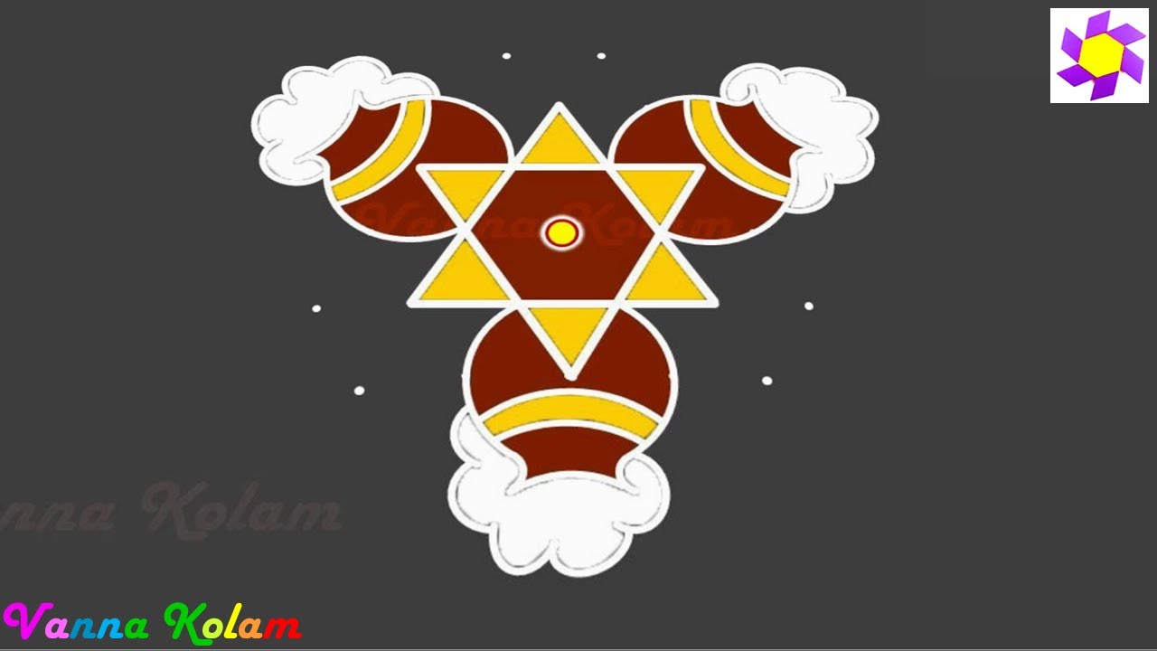 Pongal Paanai Kolam | Flower Kolam With Dots | Colour Kolangal | Pongal Kolam | Poo Kolam Designs