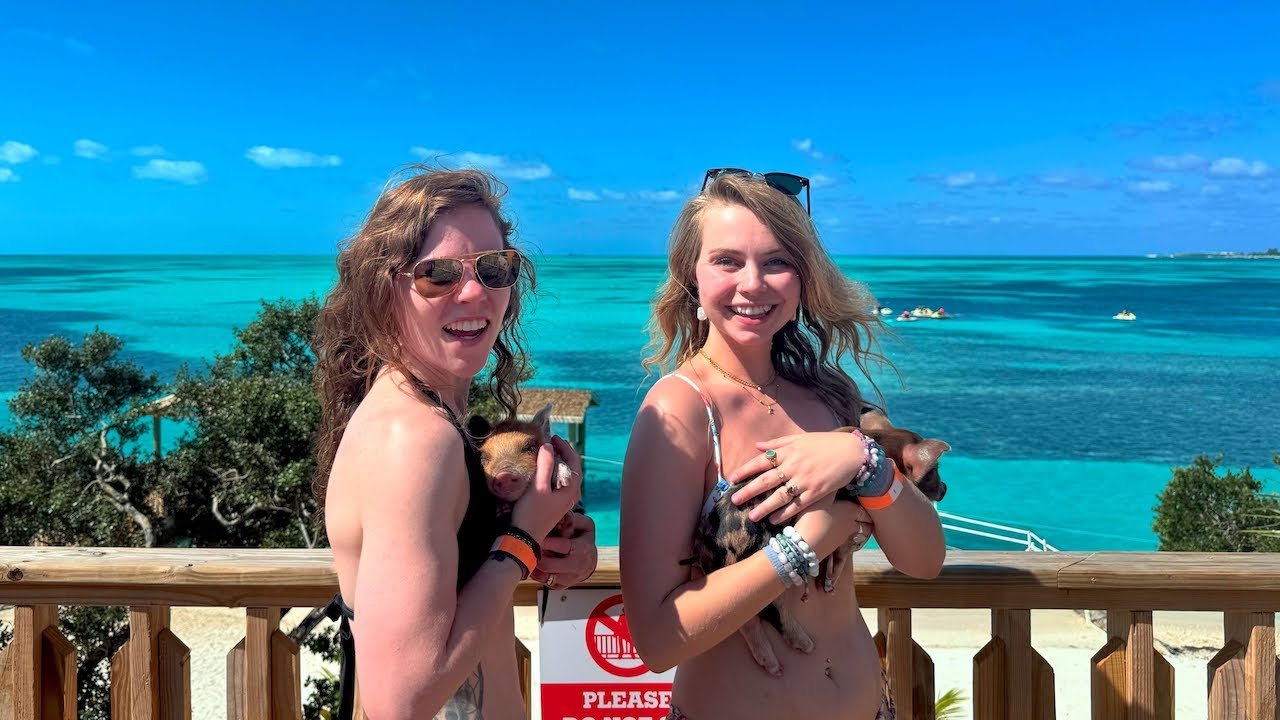SWIMMING With PIGS At Perfect Day at CocoCay! - Royal Caribbean Cruise Pt 2 - Hailee And Kendra
