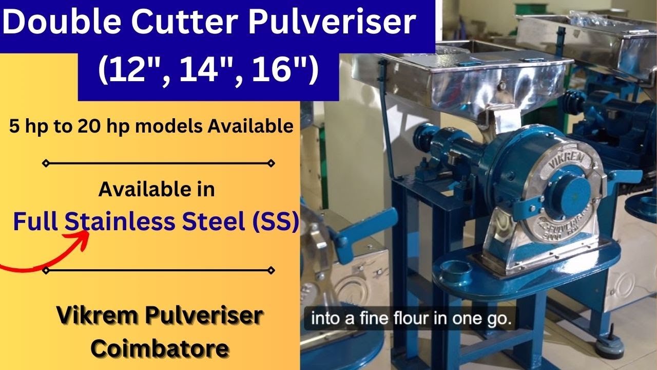 Vikrem Double Cutter Pulveriser / Flour mill (Rice, wheat, Chilli, Ragi and other grains)-9344735694
