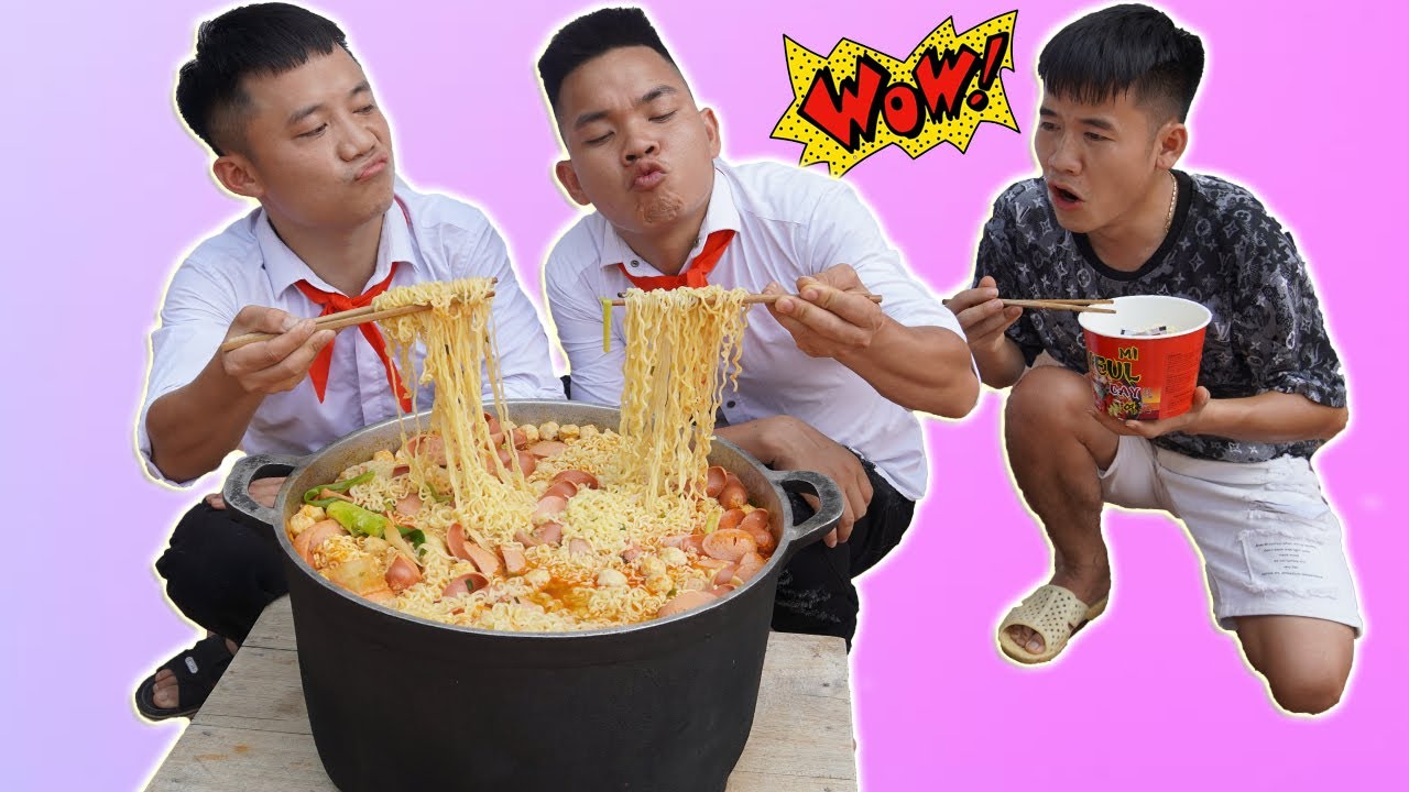 Hưng Troll | Bị Trẻ Trâu Khinh Thường Thách Thức Làm Nồi Mì Cay Samyang Siêu Cay Khổng Lồ Và Cái Kết