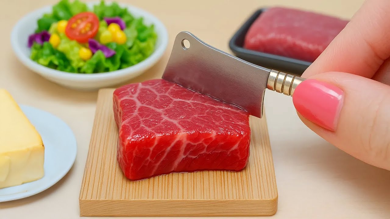 Amazing Miniature Cooking Beef Recipe 🥩 How to Cook Steak Donburi, Texas BBQ