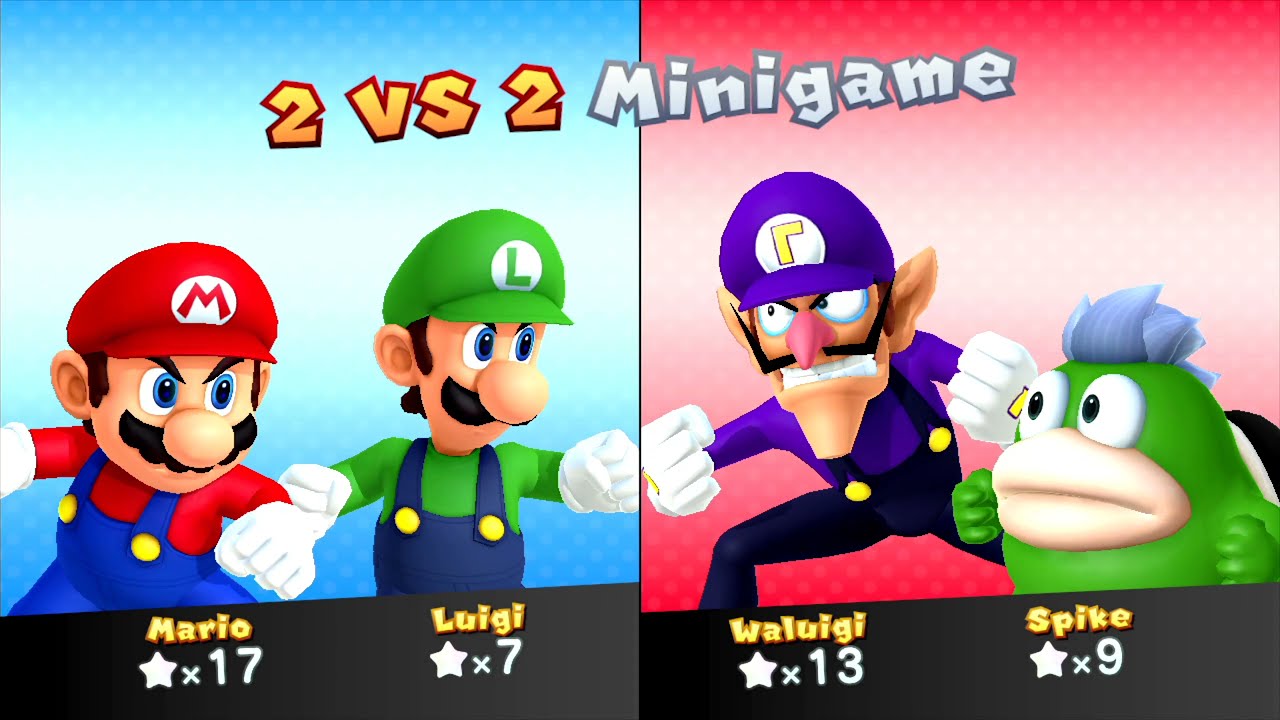 Mario Party 10 - Mario Party Mode - Mario Vs Luigi Vs Spike Vs Waluigi (Airship Central)