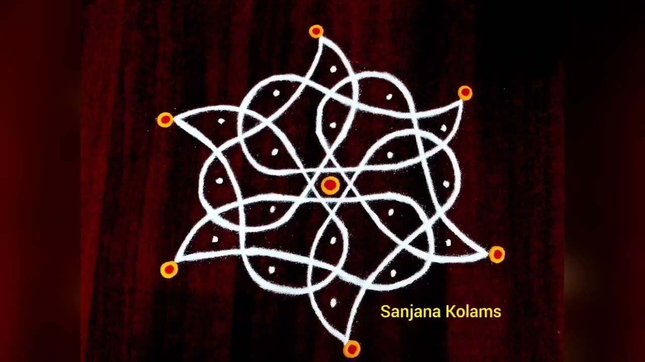 1909. 5 Dot Small Easy Simple and Beautiful KambiKolam/ LatestMuggu/MellikaMuggu/ThippuduMuggu