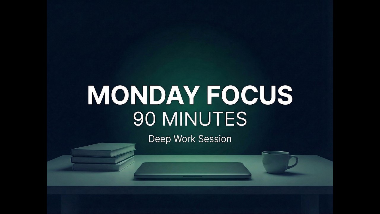 90 Minute Focus Music for Deep Work & Productivity (Monday Focus)