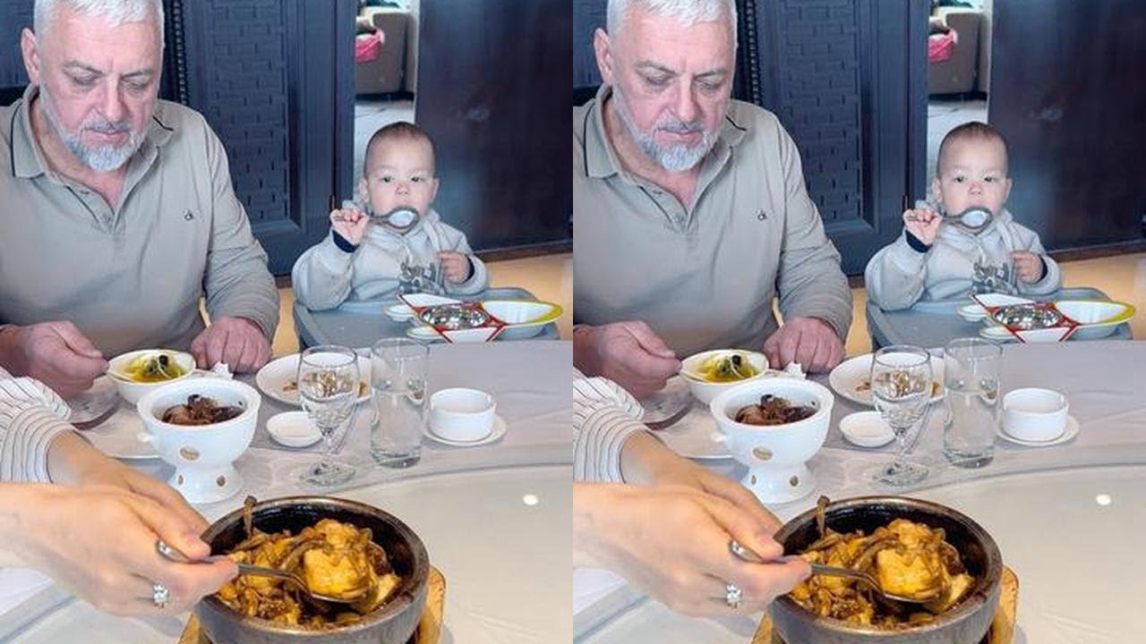 乌克兰老丈人来中国第二天，用我们中国的特色菜招待老丈人，他说都很好吃#南希夫妇 #外国人在中国 #外国人