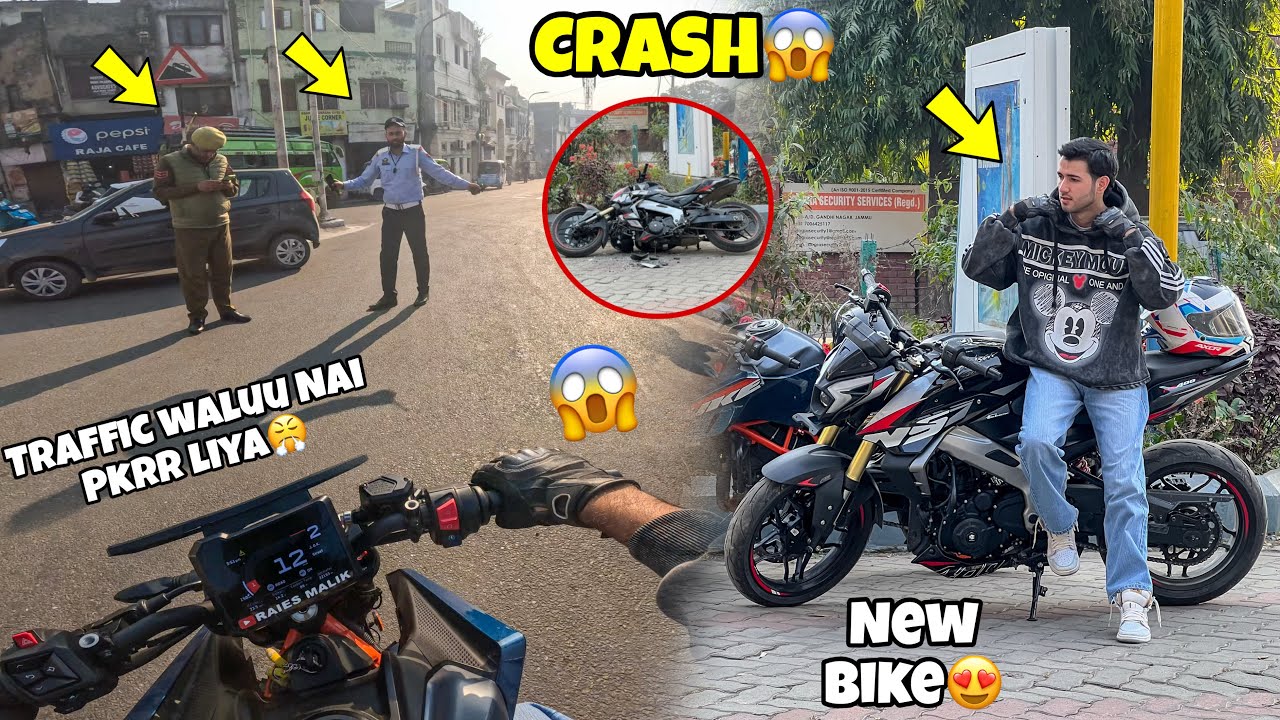 Finally New Bike lai lee😍Aur Accident Hogaya🥺|| Traffic Police Nai pkrr liyaa👮🏻&zwj;♂️