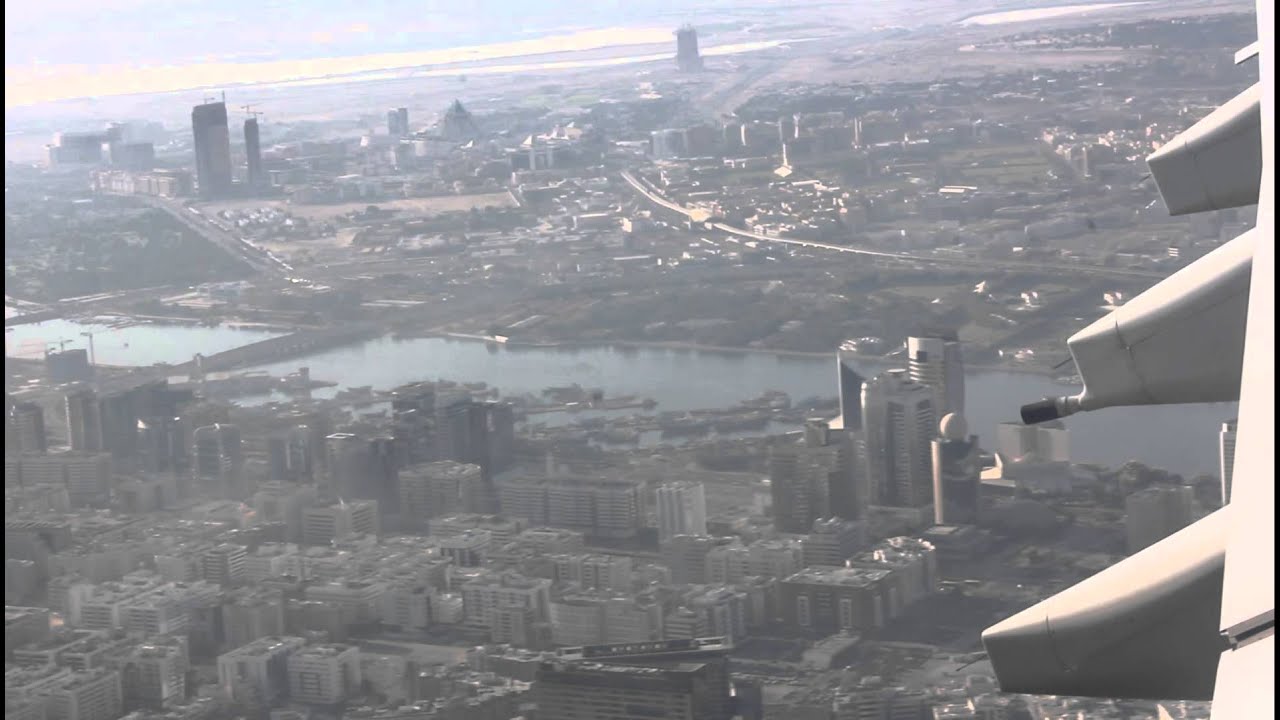 Take-Off with Emirates from Dubai to Baghdad International Airport with view of Burj Khalifa (HD)