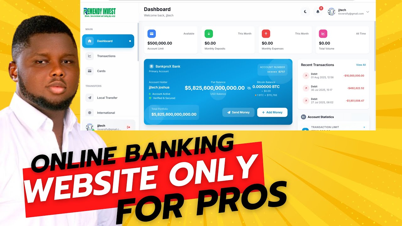 how to build a full online banking app website Easy step by step Guide in 40mins free online banking