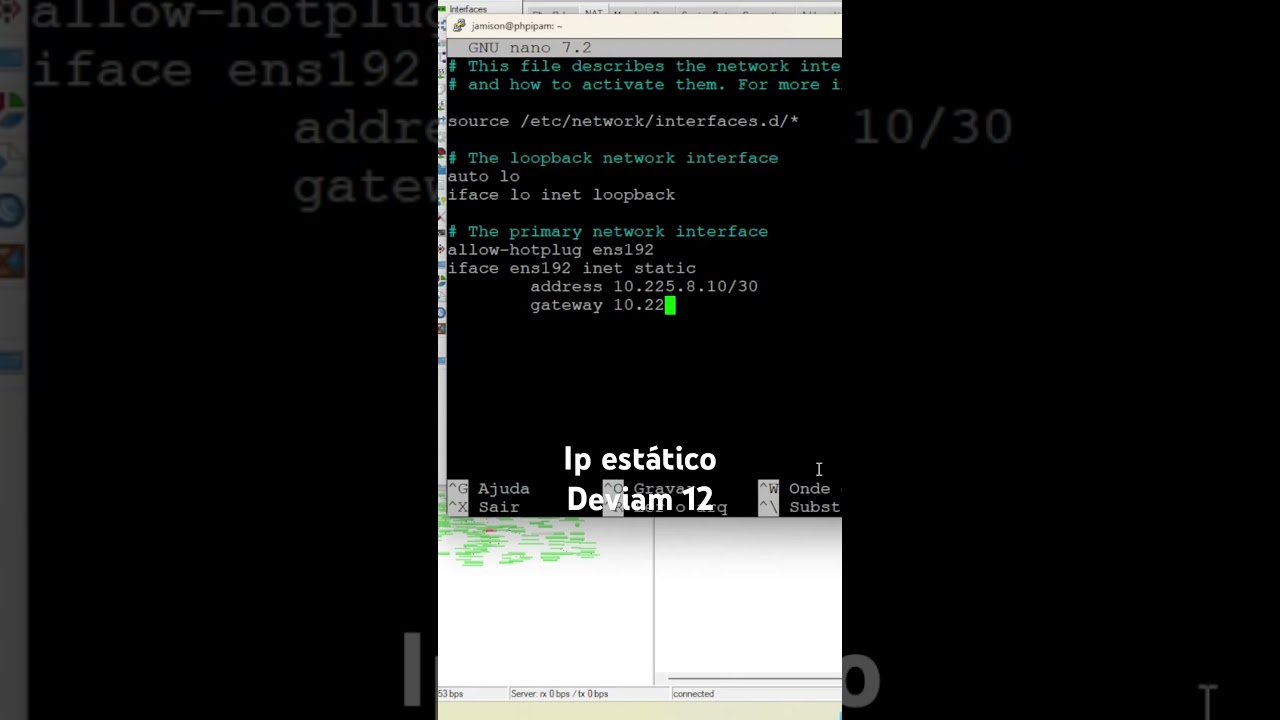 Alterando ip no debian 12 #provedorregional #scripting #linux #debian12