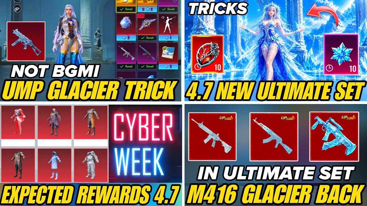 😱 UMP GLACIER | AKM GLACIER | M416 GLACIER IN ULTIMATE |✅️ 4.7 CYBER WEEK | 4.7 NEW ULTIMATE LOOK