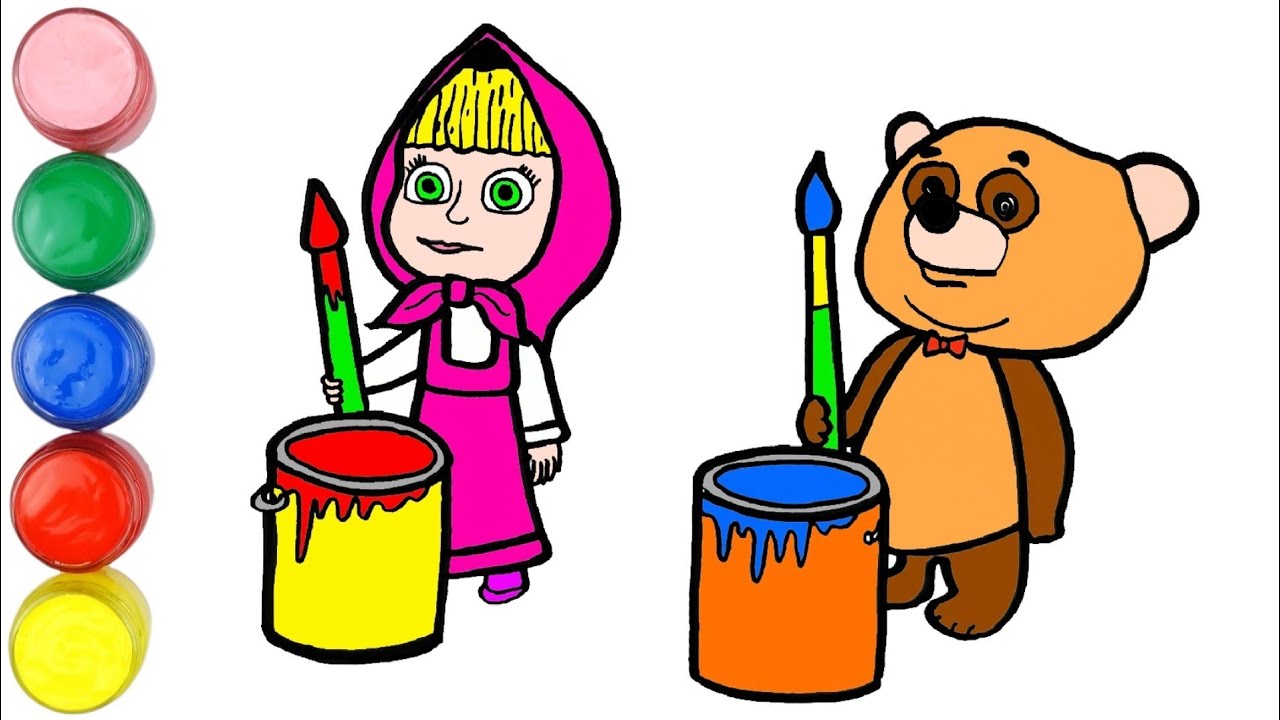 Maşa ile Koca Ayı Çizim ve Boyama | Nasıl Çizilir? | Masha and the Bear Drawing and Coloring
