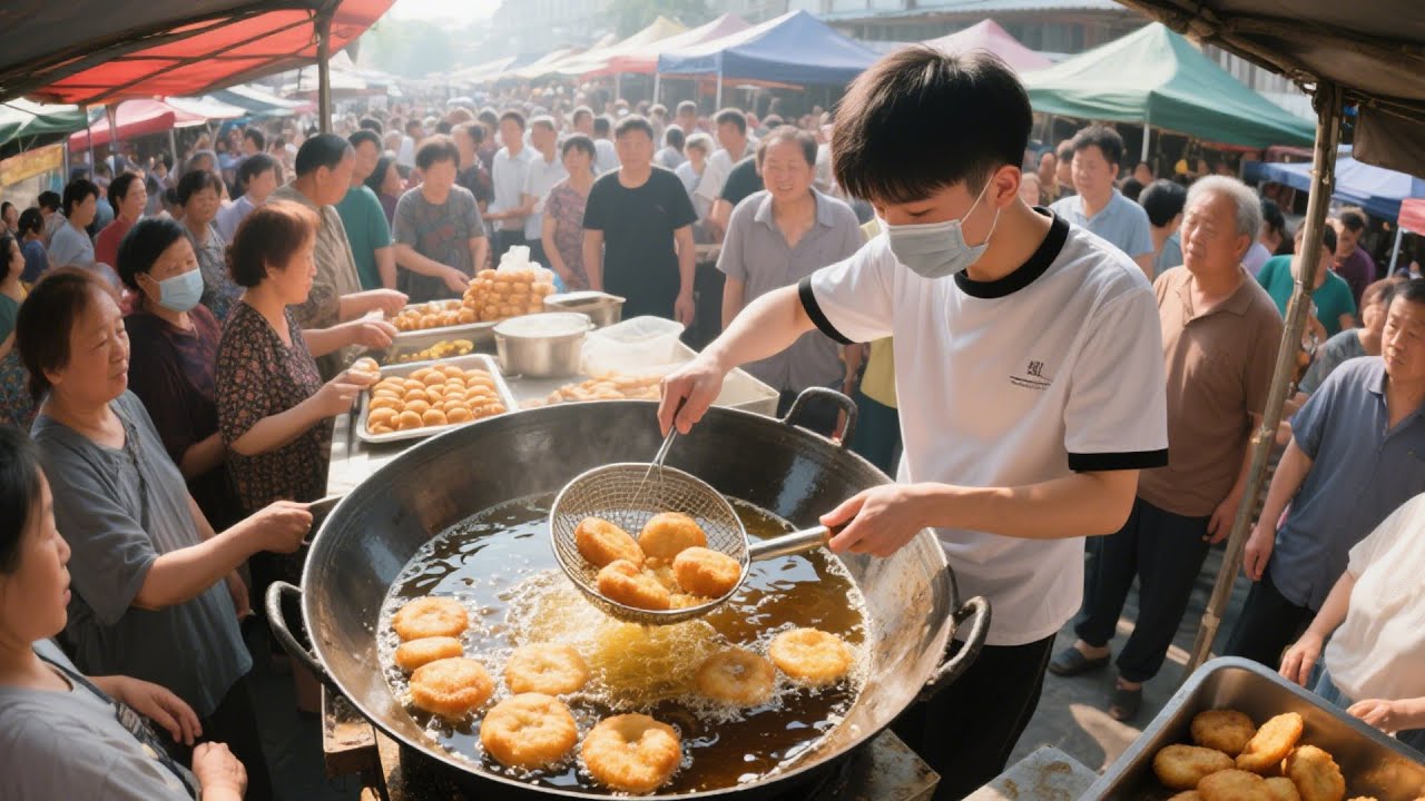 中国天津最大早市——桂江里早市，藏在烟火里的宝藏地，碳水炸弹天堂，本地人的三餐四季，轻松实现海鲜自由！大饼卷一切，6元吃到饱，正宗的煎饼果子吃到撑，哆嗦小哥的脆皮炸糕惊艳味蕾，物美价廉，人们疯狂抢购