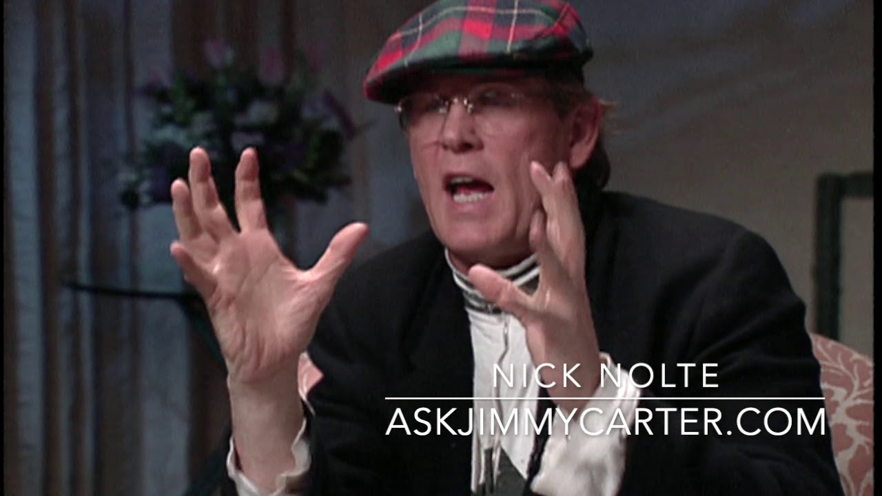 Nick Nolte talks with Jimmy Carter/1995