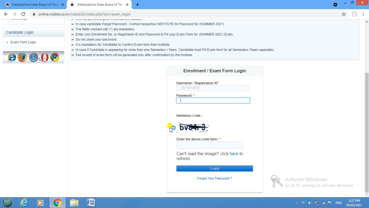 HOW TO FILL  MSBTE EXAM FORM