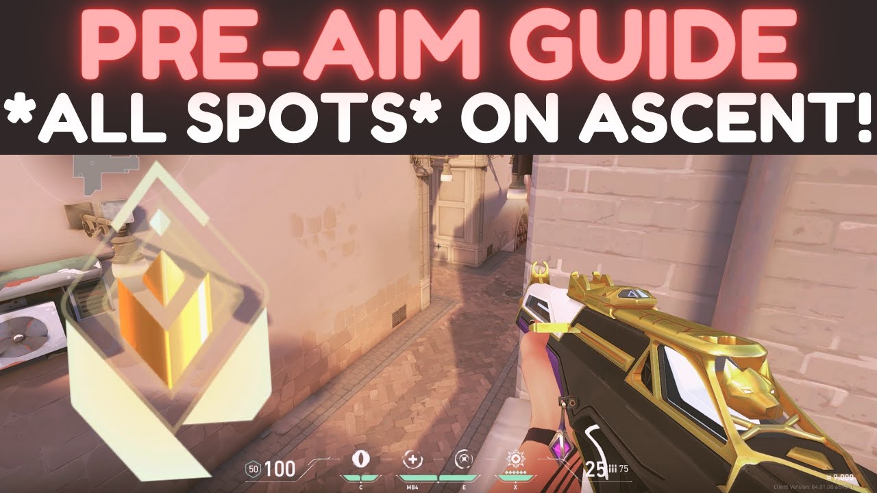 Radiant Valorant CROSSHAIR PLACEMENT Guide *ALL ANGLES* on Ascent!! (Pre-Aim Guide)