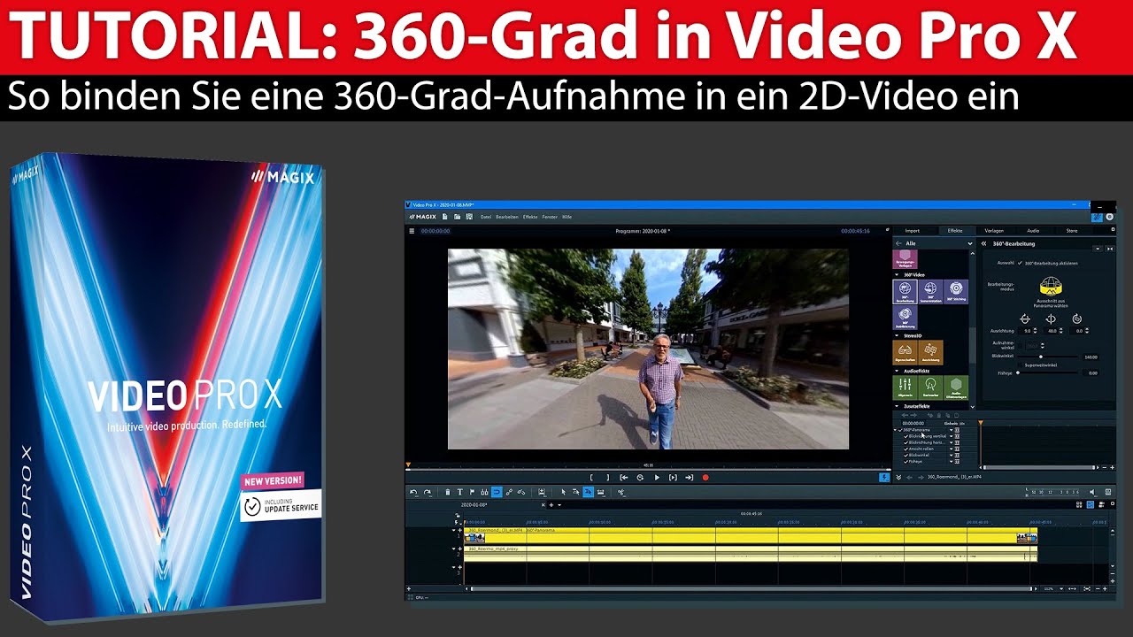 Tutorial: 360-Grad-Szene in 2D-Video einf&uuml;gen - Magix Video Pro X