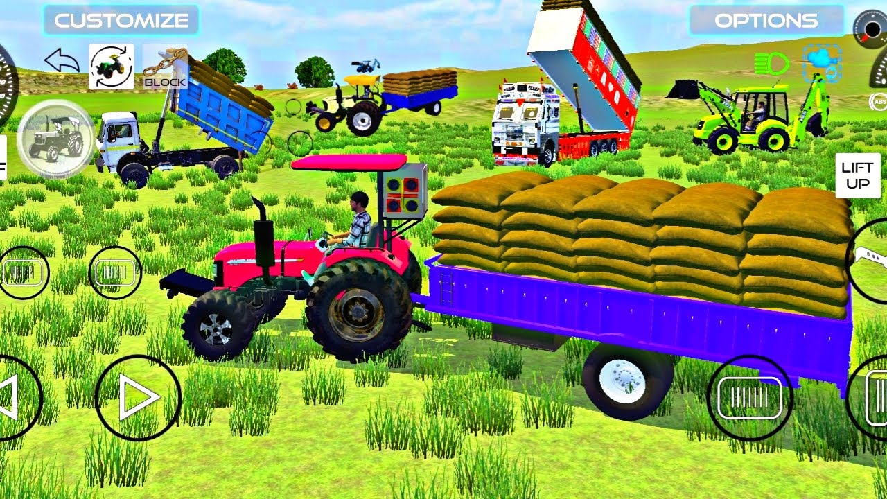 🔴Drive JCB and Uploading 🪨Stones From Lorry🌋 Truck in Game🎮 #truck #jcb #tractor #dumper #games