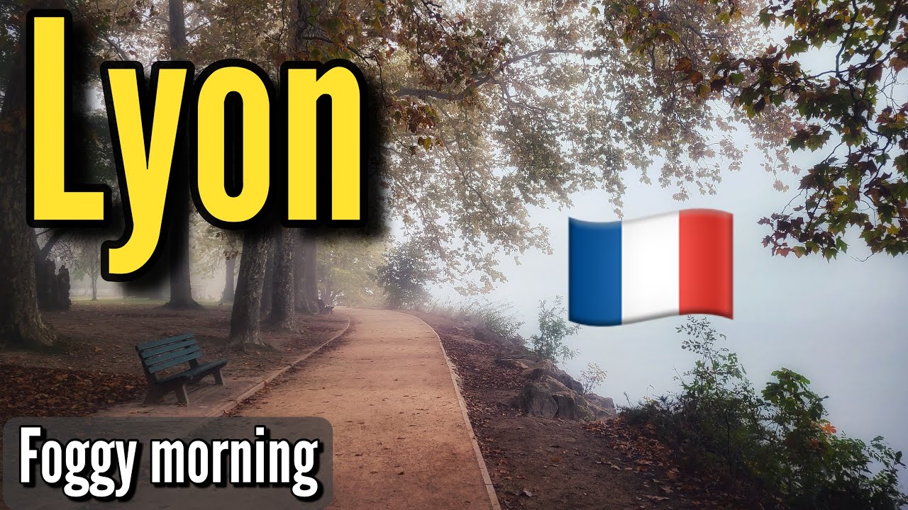 Lyon - park walk (foggy morning) | France FR - October 2021 | 4K 60 fps (UHD)