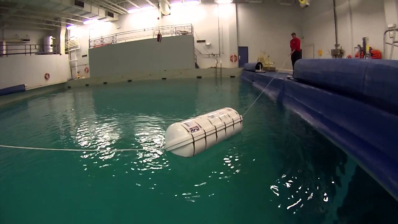 Life raft inflating at NSCC