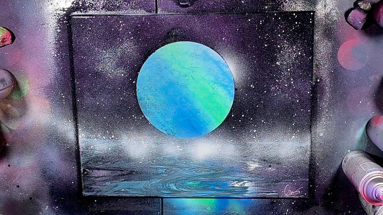 Drift Under the Neon Sky - Spray Paint Art by Jonathan Escobar