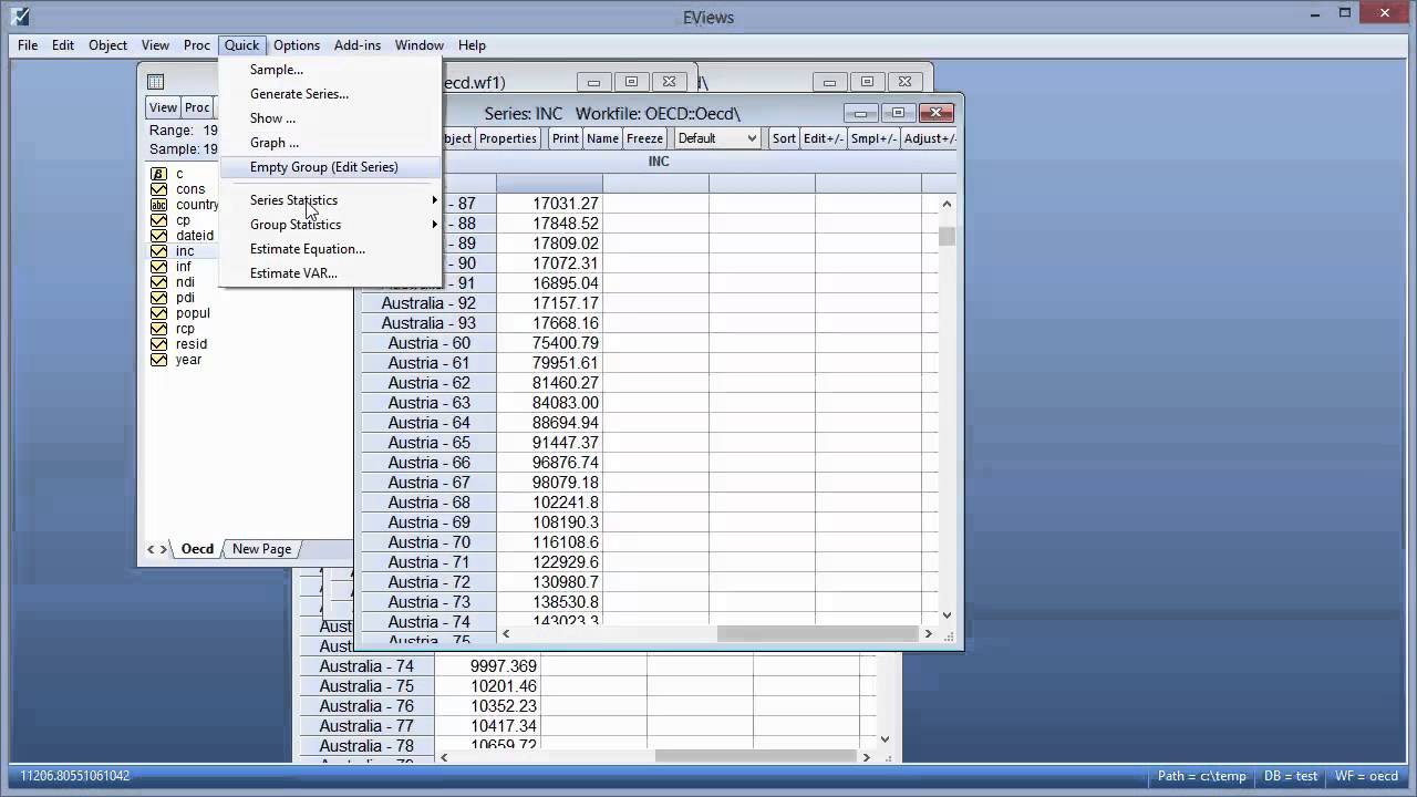 Pooled Mean Group Estimation in EViews
