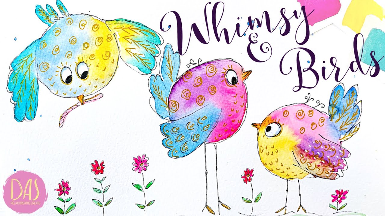 How to Paint Cute Colorful Birds for Beginners | Easy Tutorial to Master Loose Watercolor Painting