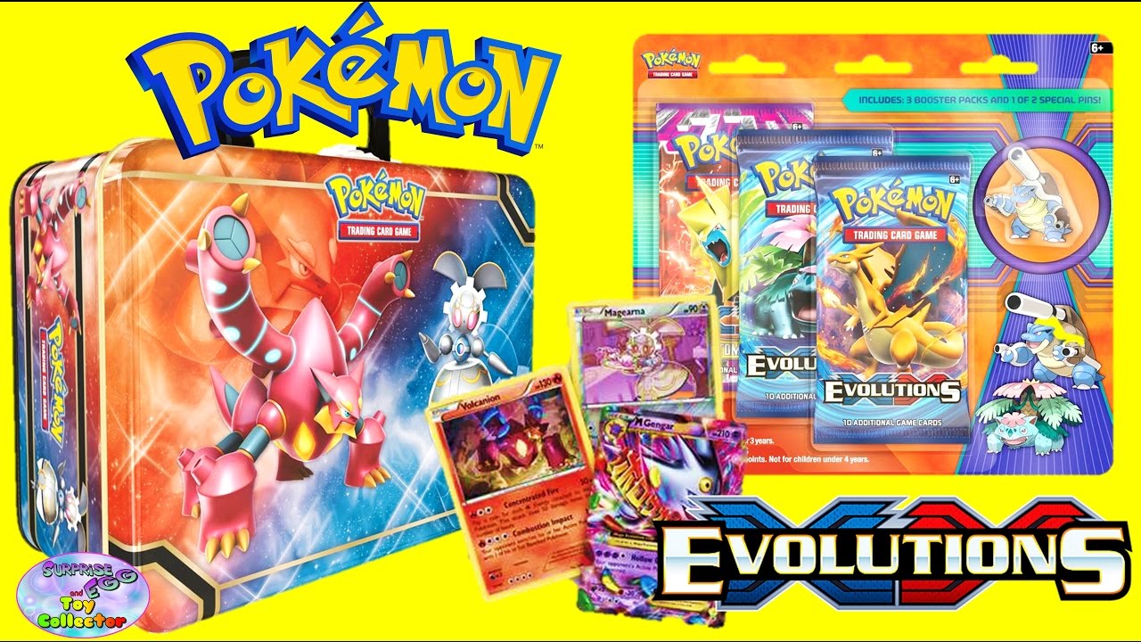 Pokemon 2016 Chest Volcanion Megearna Mega Blastoise Pin EX Surprise Egg and Toy Collector SETC
